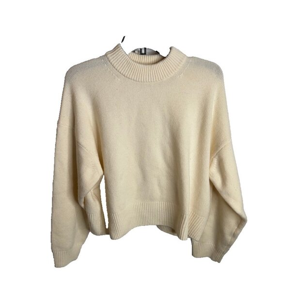 Madewell $168 Womens SoftWool Boxy Crewneck Sweater Hthr Cloud Size M NT602 - Picture 2 of 6